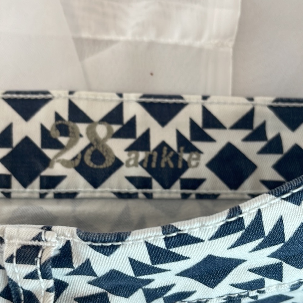 J Crew Toothpick Geometric Pattern Ankle Jeans/Pa… - image 4